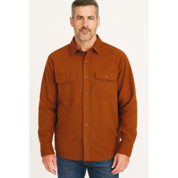 J.Crew Men's SZ XL Heavyweight Chamois Workshirt Brown F8086 Thick NWT - Picture 1 of 7